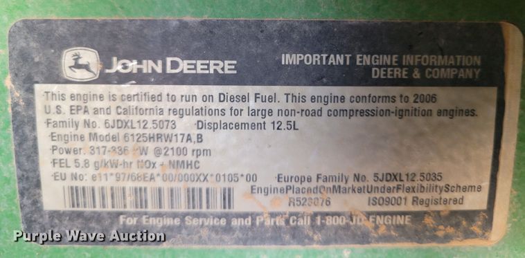 image for item LG9358 2006 John Deere 9520 Scraper Special  4WD tractor