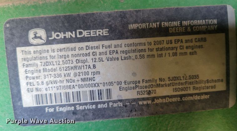 image for item LG9359 2007 John Deere 9520 Scraper Special  4WD tractor