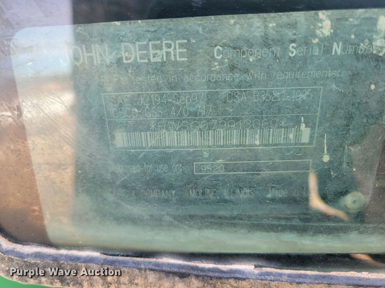 image for item LG9359 2007 John Deere 9520 Scraper Special  4WD tractor