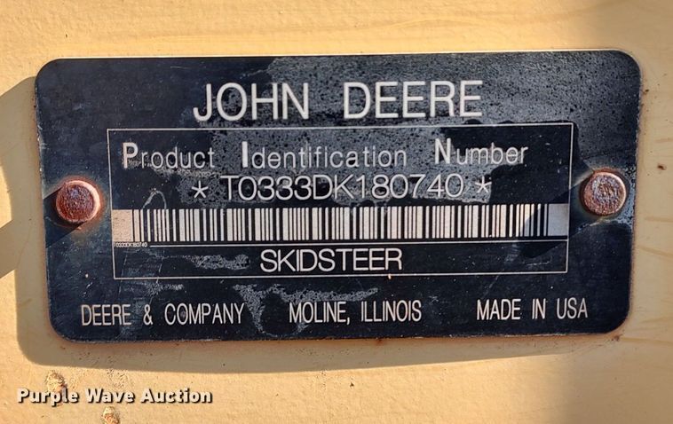 image for item LK9385 2010 John Deere 333D  tracked skid steer loader