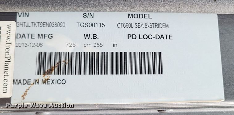 image for item LR9092 2014 Caterpillar CT660 tri-drive hydrovac truck