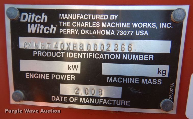 image for item LT9003 2008 Ditch Witch RT40  trencher