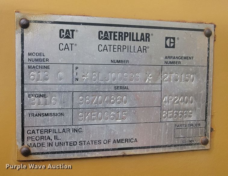 image for item ME9609 1994 Caterpillar 613C Series II  elevating scraper