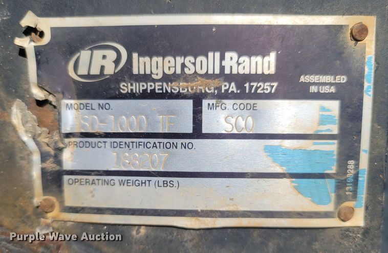 image for item MH9579 2006 Ingersoll Rand SD-100D TF  single drum vibratory roller