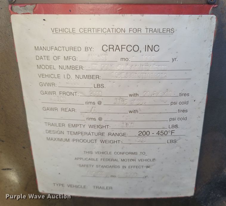 image for item MH9606 1996 Crafco EZ-Pour  melter applicator