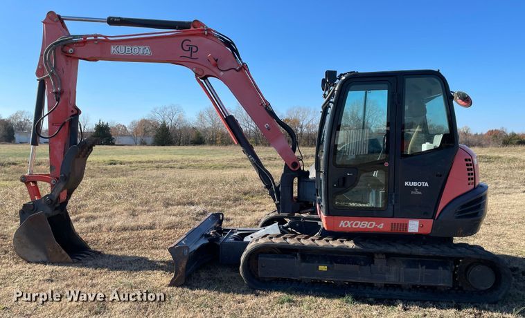 image for item MI9589 2014 Kubota KX080-4  mini excavator