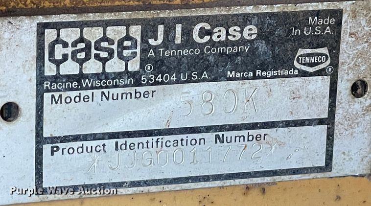 image for item MI9594 1988 Case 580K  backhoe