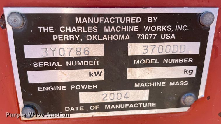 image for item MI9648 2004 Ditch Witch 3700  trencher