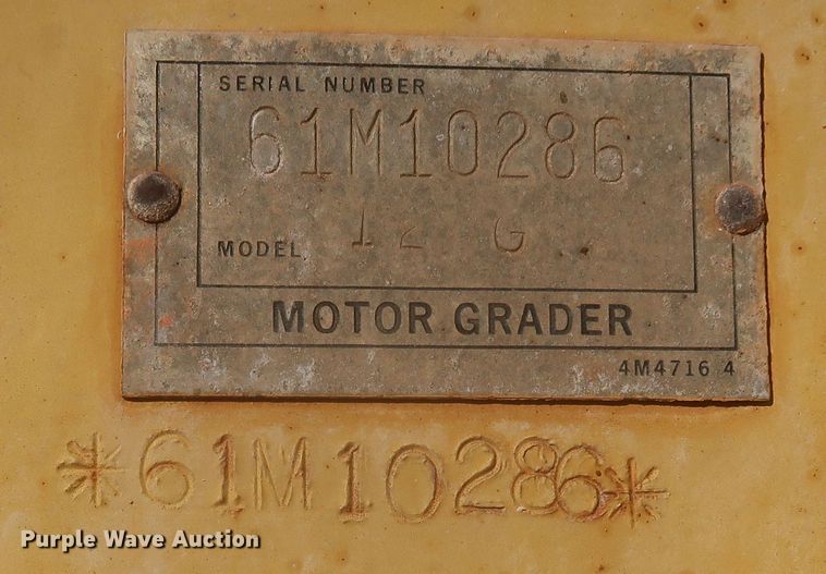 image for item MJ9188 1983 Caterpillar 12G  motor grader