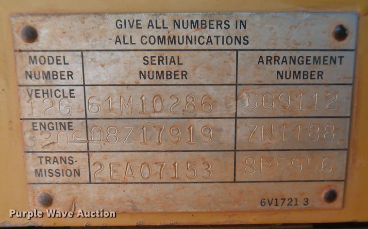 image for item MJ9188 1983 Caterpillar 12G  motor grader