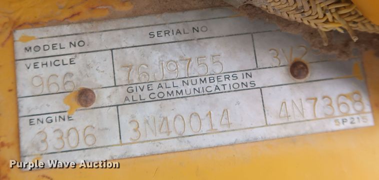 image for item MJ9271 1975 Caterpillar 966C  wheel loader