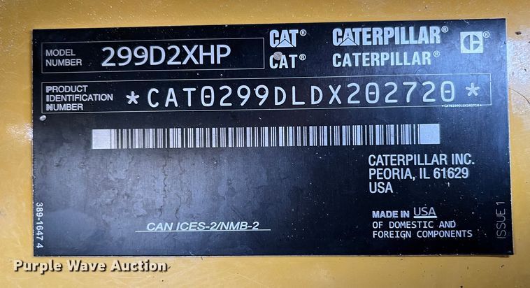 image for item MW9437 2018 Caterpillar 299D2XHP  tracked skid steer loader