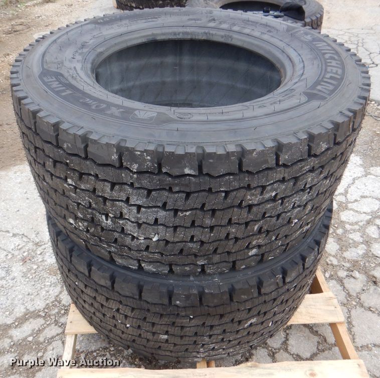 image for item DH7527 (2) Michelin X-One Line Grip 445/50R22.5 tires