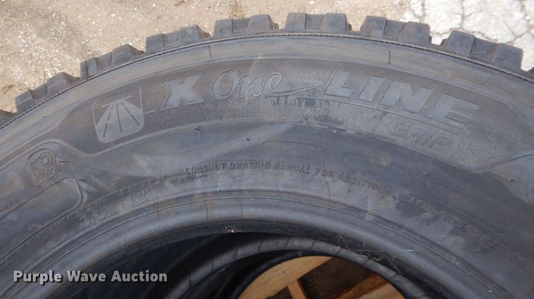 image for item DH7533 (2) Michelin X-One Line Grip 445/50R22.5 tires