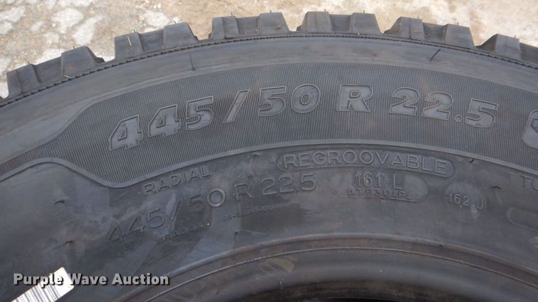 image for item DH7533 (2) Michelin X-One Line Grip 445/50R22.5 tires
