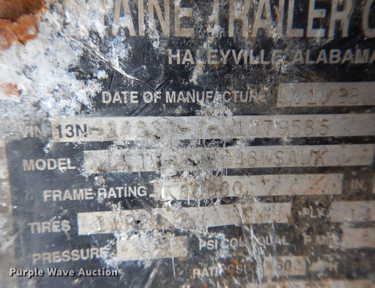 image for item DK2043 1998 Fontaine  flatbed trailer