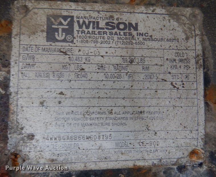 image for item DK2044 2006 Wilson Roadbrute CF-900  flatbed trailer