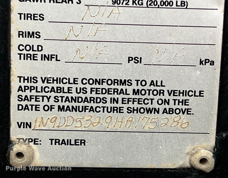 image for item DM2533 2017 Neville  drop deck equipment trailer