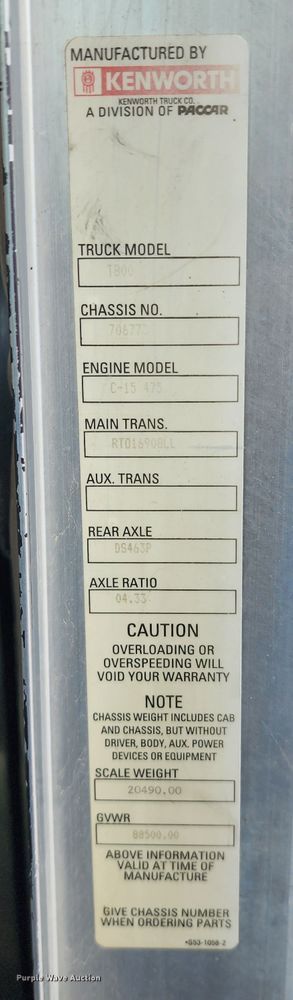 image for item DM4895 2003 Kenworth T800  dump truck