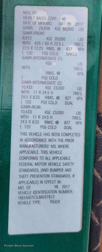 image for item DM4896 2018 Mack GU713  dump truck