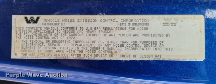 image for item DM8138 2003 Western Star 4900EX  semi truck