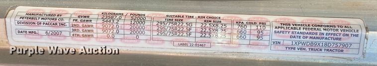 image for item DN8062 2008 Peterbilt 388  semi truck