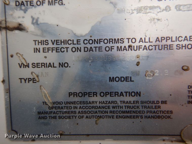 image for item DP8606 1996 Wabash 1923CW  dry van trailer