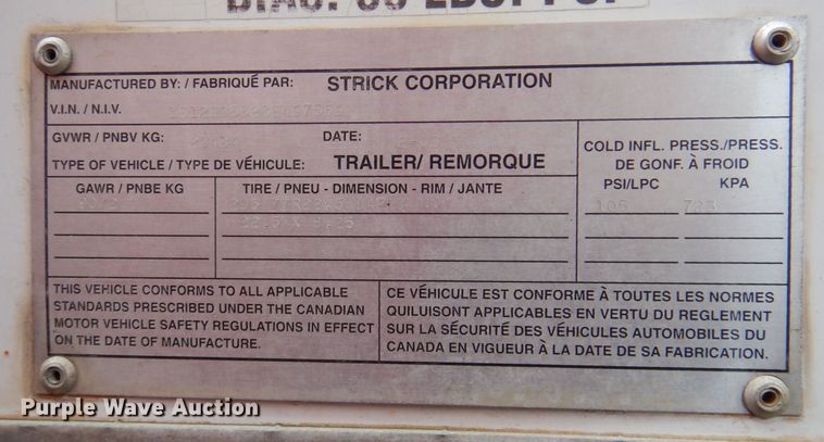 image for item DQ1913 2003 Strick Corp  dry van trailer