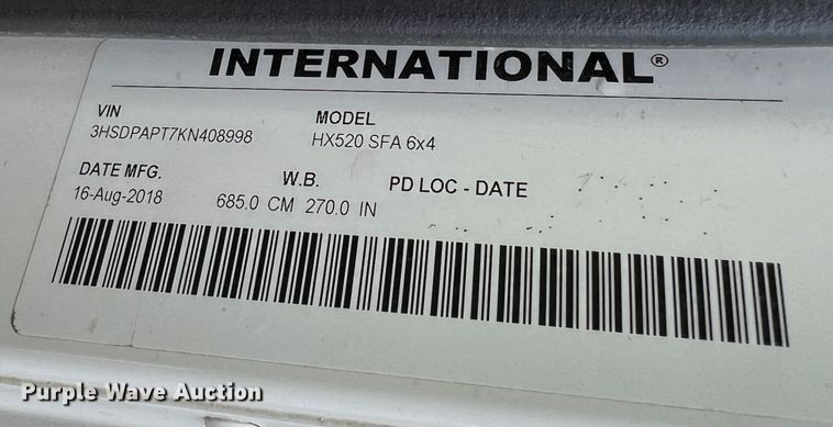image for item DQ1933 2019 International HX520  semi truck