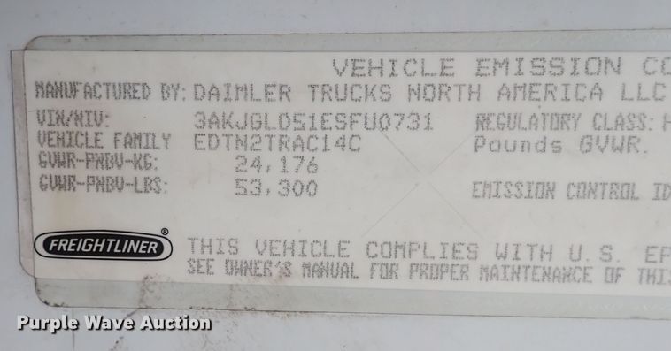 image for item DQ2978 2014 Freightliner Cascadia Evolution  semi truck