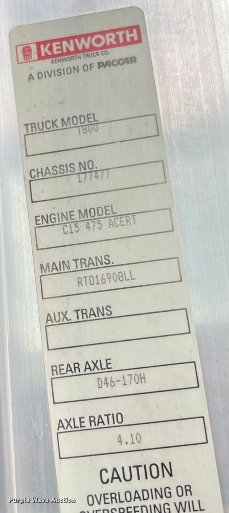 image for item ID9257 2007 Kenworth T800  dump truck