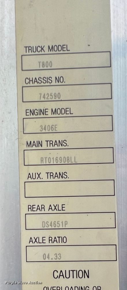 image for item ID9258 1997 Kenworth T800  dump truck