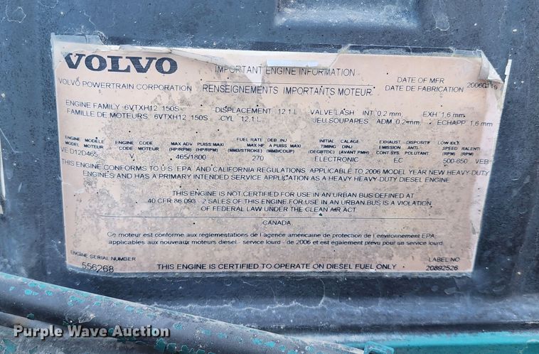 image for item IL9075 2007 Volvo VNL  semi truck