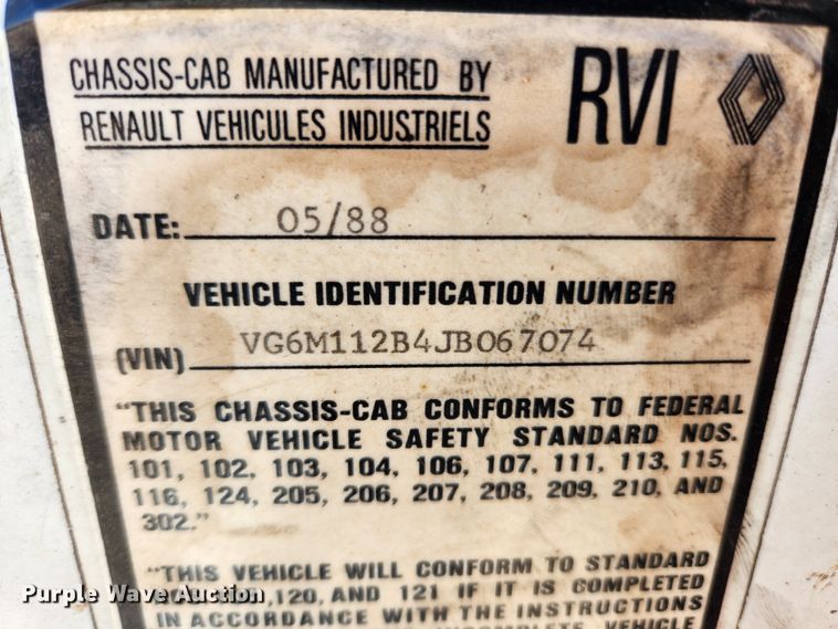 image for item JB9716 1988 Mack MS300P  dump flatbed truck