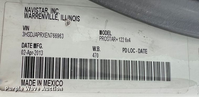 image for item JU9733 2014 International ProStar 122  semi truck