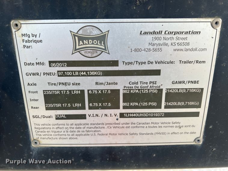 image for item JU9863 2013 Landoll 440L  drop tilt deck equipment trailer