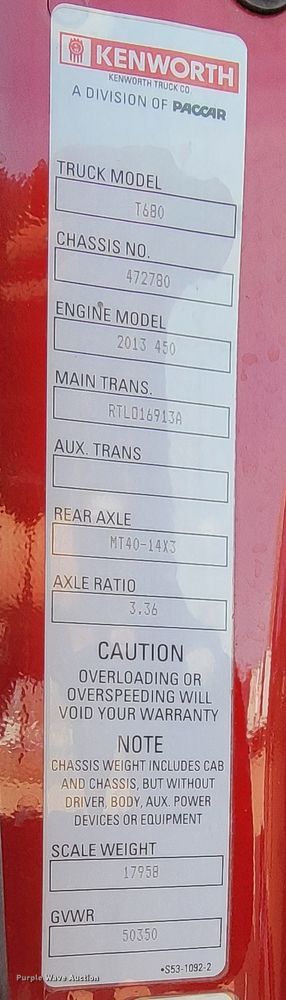 image for item LL9755 2016 Kenworth T680  semi truck