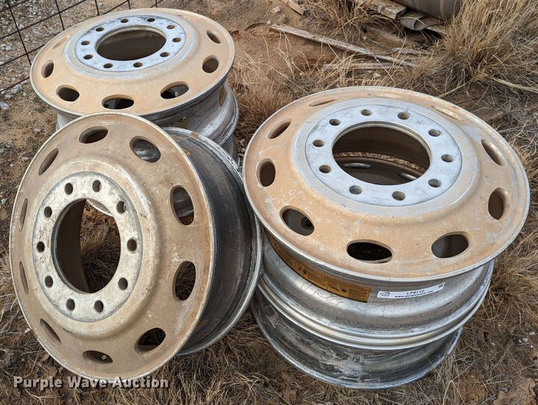 image for item LP9110 (5) 24.5" 10 lug aluminum wheels