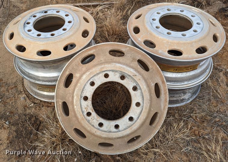 image for item LP9110 (5) 24.5" 10 lug aluminum wheels