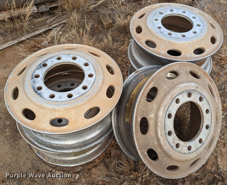 image for item LP9110 (5) 24.5" 10 lug aluminum wheels