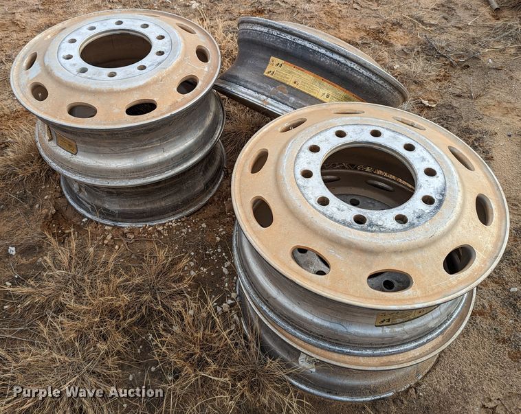 image for item LP9110 (5) 24.5" 10 lug aluminum wheels