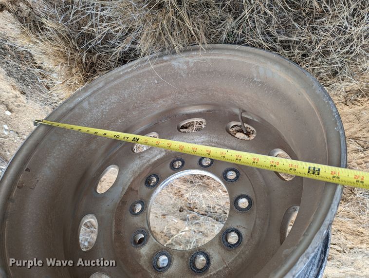 image for item LP9110 (5) 24.5" 10 lug aluminum wheels