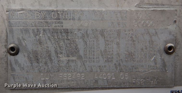 image for item LT9010 1998 Utility FS2CHA  flatbed trailer