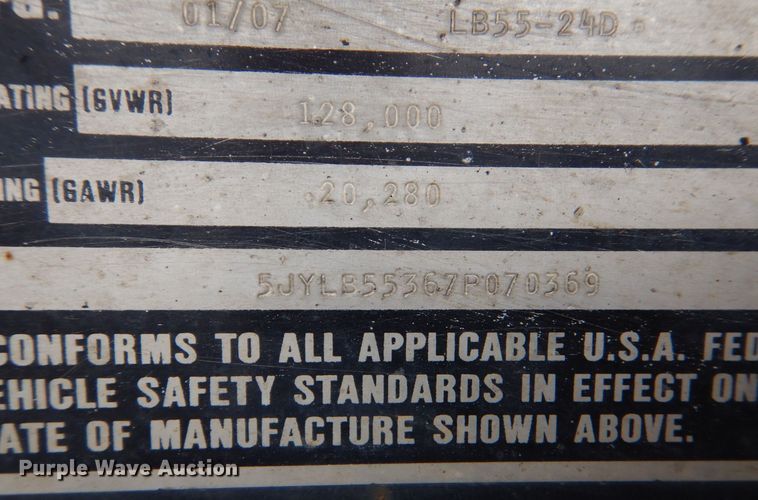 image for item LT9012 2007 Pitts LB55-24D  lowboy equipment trailer