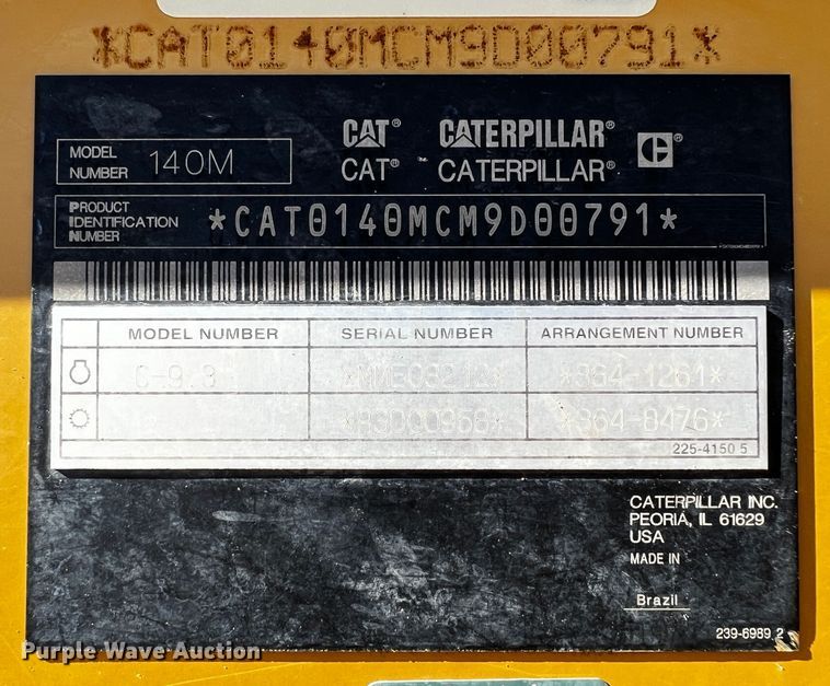 image for item DO8881 2012 Caterpillar 140M2  motor grader