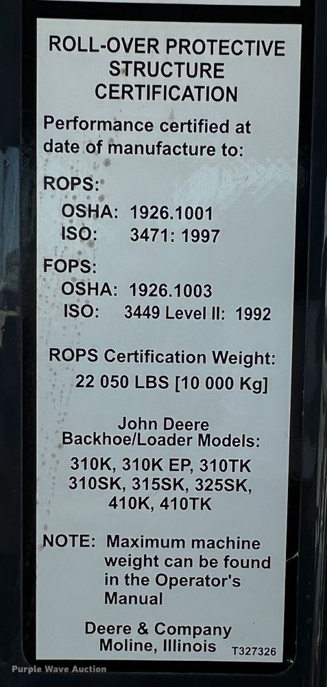 image for item DO8885 2014 John Deere 310SK  backhoe