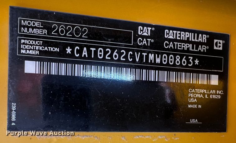 image for item DO8890 2012 Caterpillar 262C2  skid steer loader