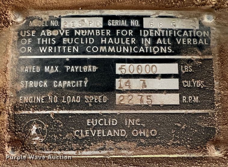 image for item DO8899 Euclid 215FD  haul truck