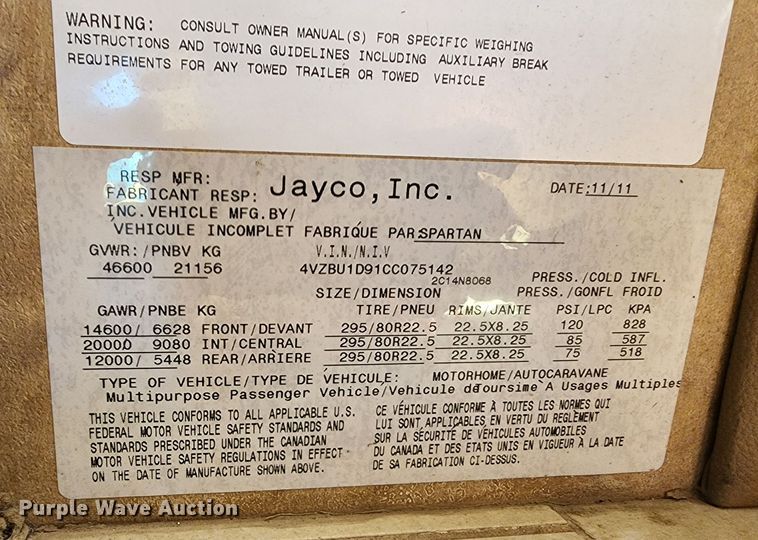 image for item DO8941 2012 Entegra Coach Anthem  RV