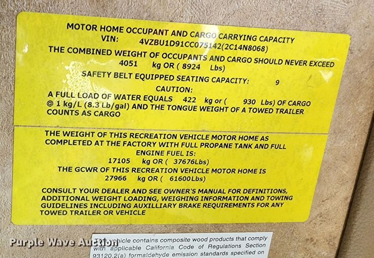 image for item DO8941 2012 Entegra Coach Anthem  RV